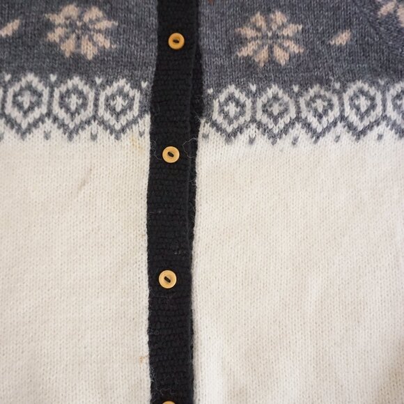 Vintage Alpaca Connections Wool Cardigan Fair Isle Cabincore Old Money L - Picture 6 of 10